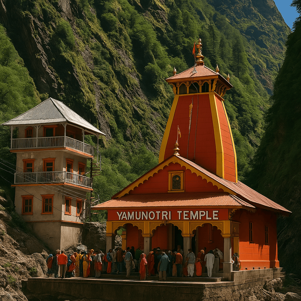 Colorful view of Badrinath Temple during summer season 2025